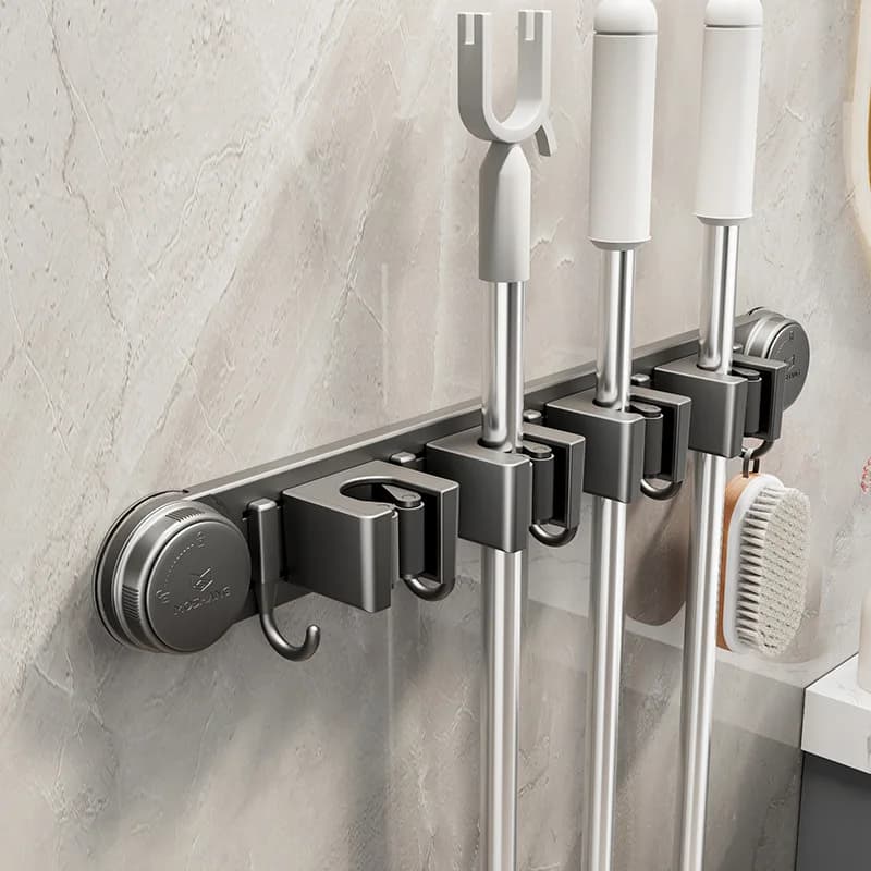 For suction cup clip toilet mop hanging broom hook strong fixing frame