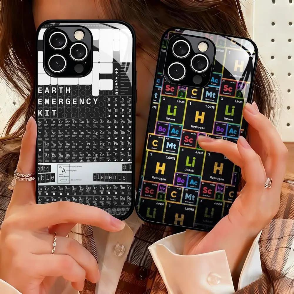Chemistry Periodic Science Phone Case For iPhone 18 17 16 15 14 13 12 X XR XS 8 Plus Mini Pro Max Glass Magnetic Phone Case