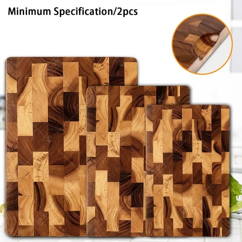 Set of 2/3 Wood Kitchen Tablets with Ergonomic Handle, Multifunctional for Meat, Vegetables, Fruit and Cheese
