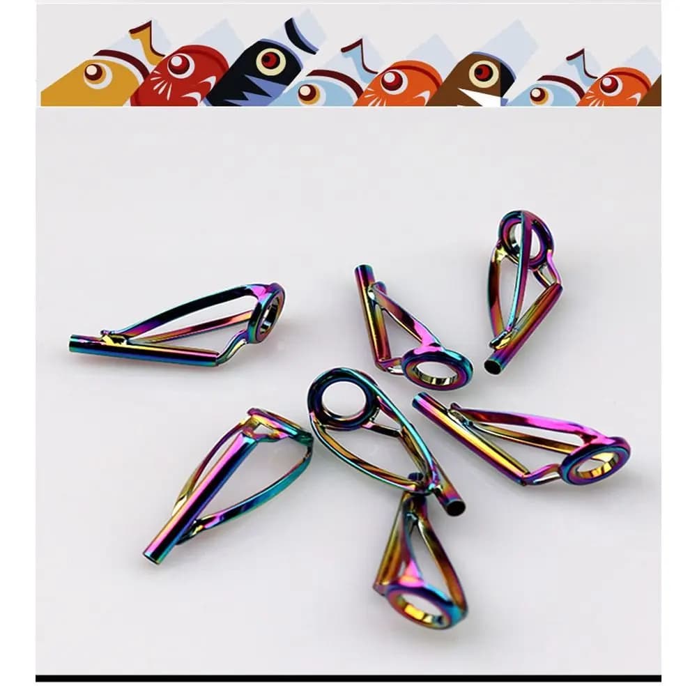 Fishing Cane Repair Kit: 5 Pieces of Tool Box Accessories, Ceramic Oval Guide Rings and Stainless Steel Tips
