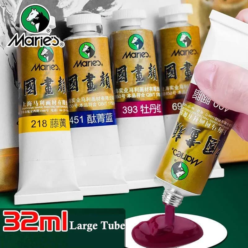 Pittura cinese di Marie 32 ml/tubi Vernice ad acquerello Alta saturazione Qualità professionale Alto pigmento per miscelazione di colori vivaci