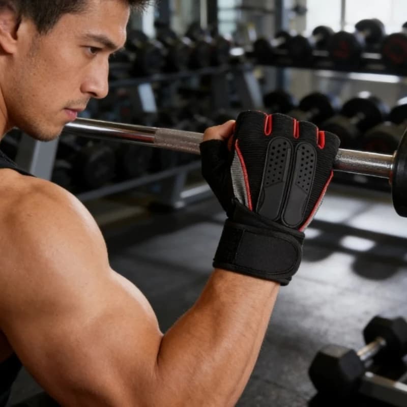 Training gloves for women and men with wrist support, padded fitness gloves, anti-slip weight lifting gloves for gym workout