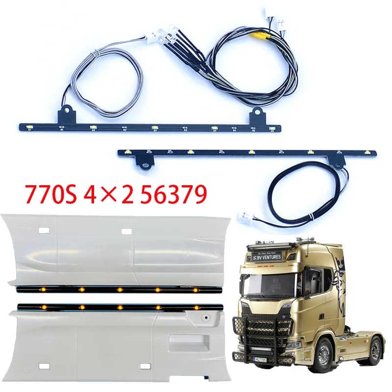 Illuminazione di aggiornamento della scheda luminosa della gonna laterale a LED per 1/14 Tamiya RC Truck SCANIA 770S 4×2 56379 Accessori auto