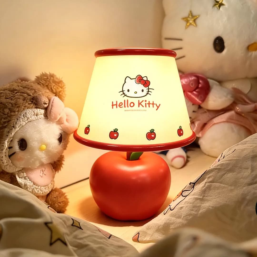 Nice mini night lamp Hello Kitty apple-shaped, bedside lamp with cartoons, atmospheric lamp for girls, children's room, home decoration, gift idea