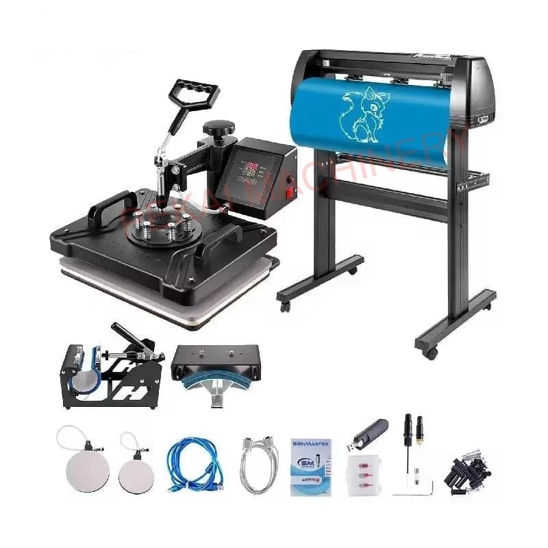 Pressa di calore 5 in 1 12"x15" 360 ° Plotter da taglio Swing Away e vinile Set combinato fai da te per arte desktop da 28 pollici 720 mm con controllo digitale