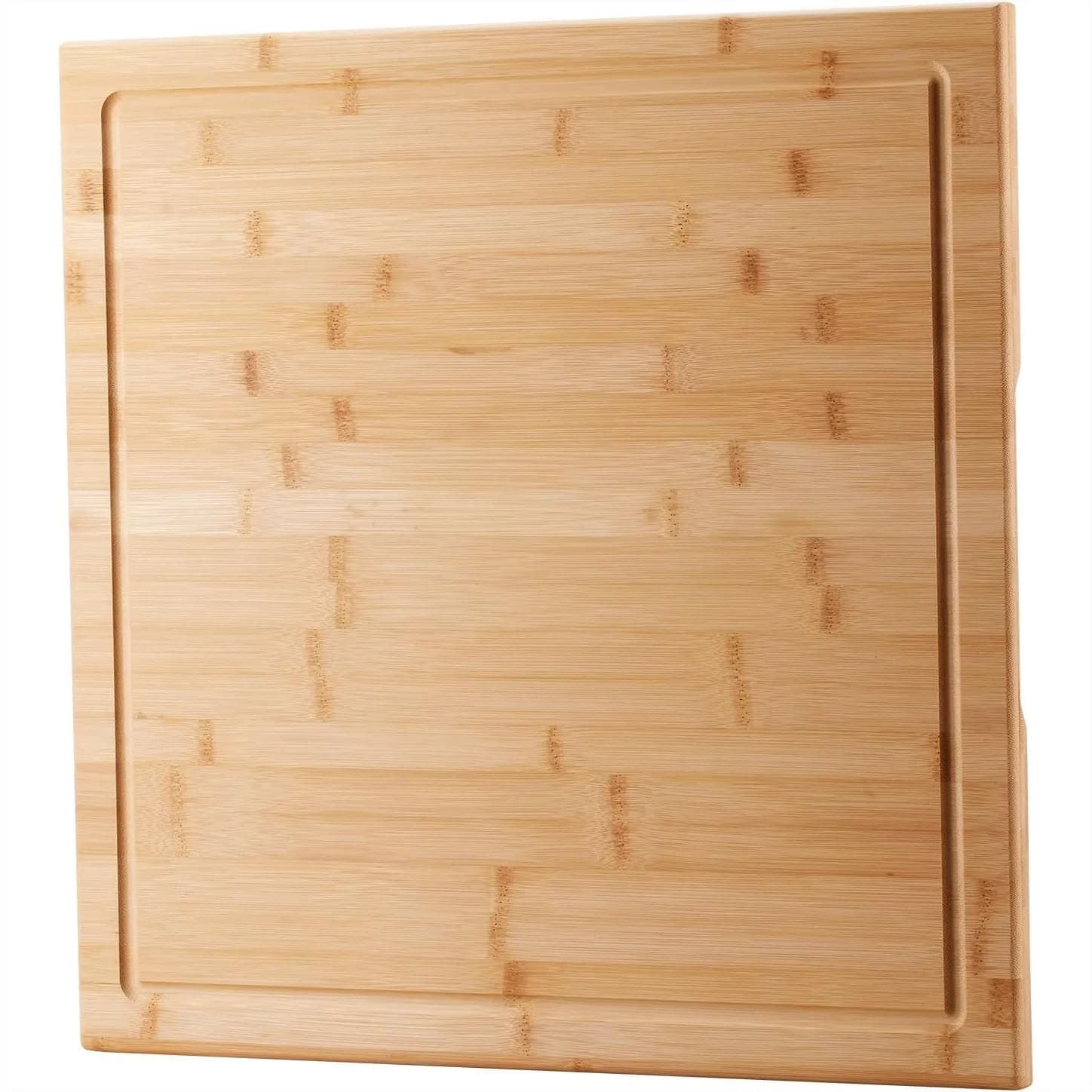 Bamboo Cutting Board 20x20 inch Large Wood Chopping Board with Juice Groove and Handle for Kitchen BBQ