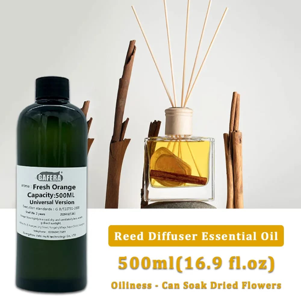 GAFERA 500ml (16.9 fl.oz) Citrus Hilton Essential Oil - For Reed Diffuser & Flameless Aromatherapy, Diffuser Replenish Aroma Oil
