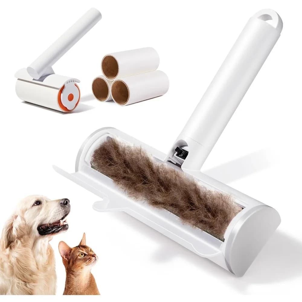 Strumento per la depilazione degli animali domestici e set di valore del rullo per lanugine, levapelucchi extra appiccicoso e struccante riutilizzabile per peli di cani e gatti per la rimozione dei peli degli animali domestici