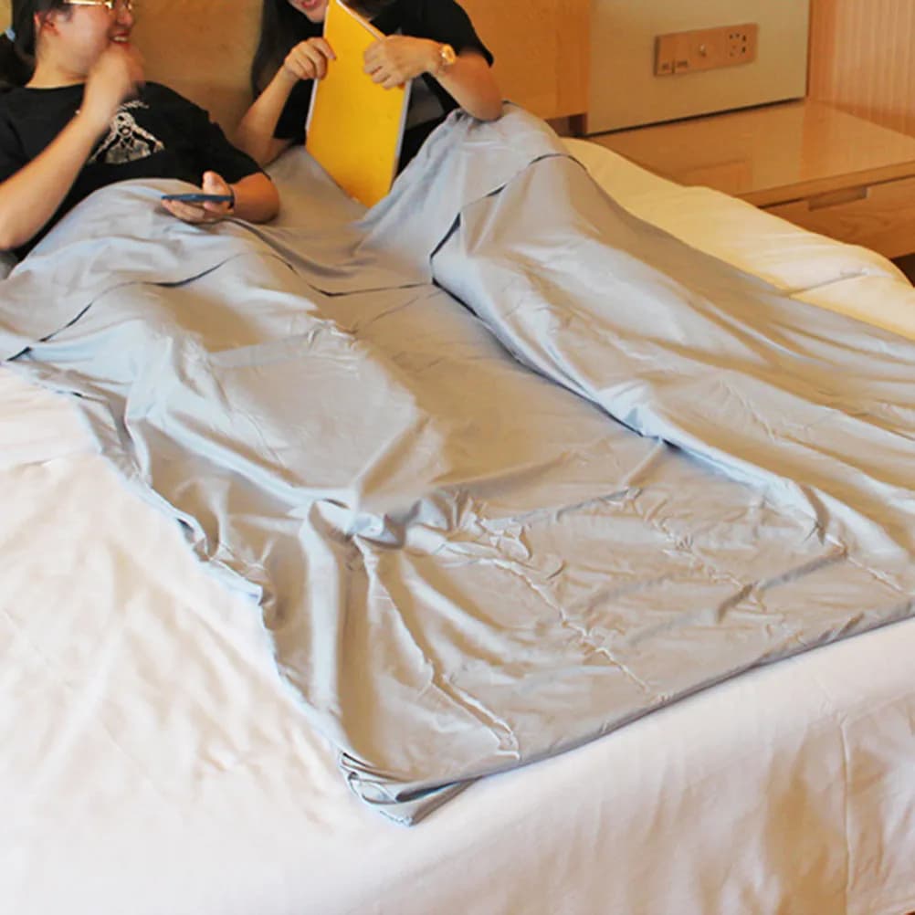 Sacco a Pelo per Adulti Premium, Morbido e Traspirante, Compatto e Leggero, per Viaggi, Hotel, Campeggio, Escursionismo, Picnic, Aereo, Treno