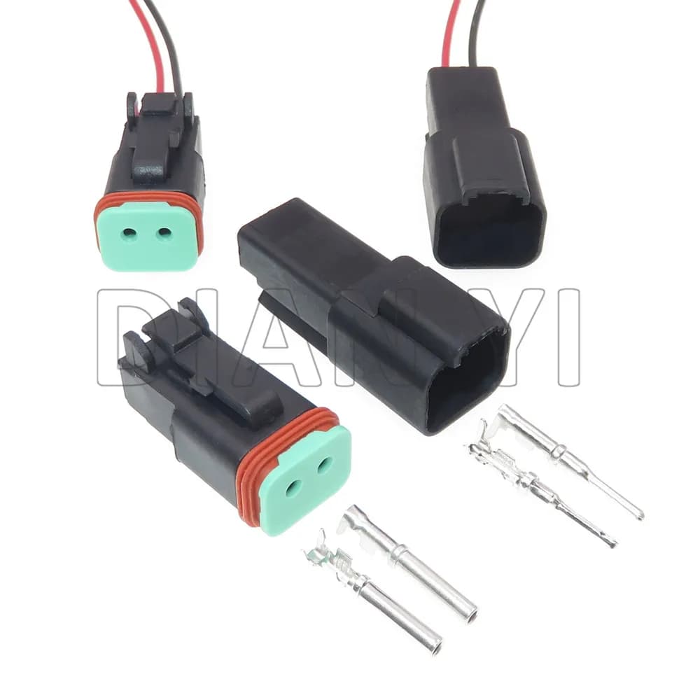 1 Set 2 Vie Nero Auto Custodia In Plastica Presa Sigillata AC Montaggio DT04-2P DT06-2S Auto Sostituzione Connettore Impermeabile