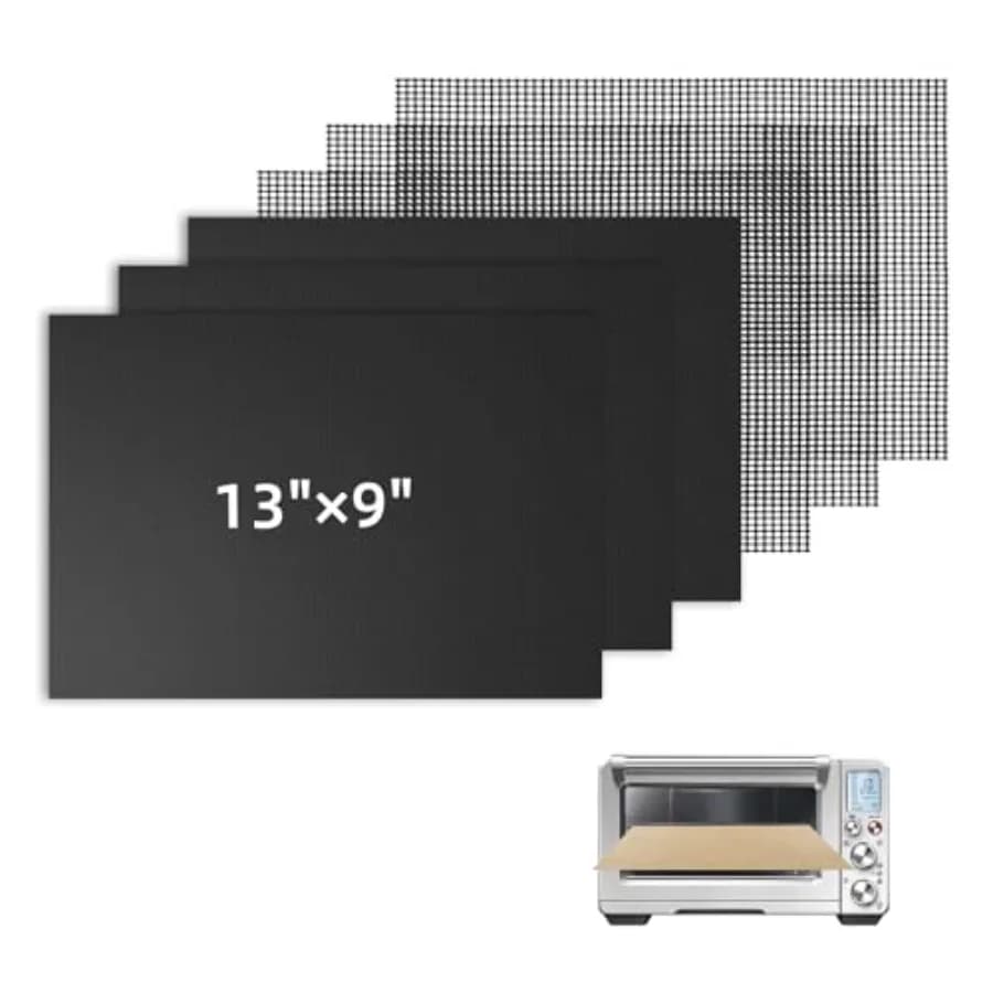 Rivestimenti Riutilizzabili per Friggitrice ad Aria per Breville Smart Oven Air Fryer Pro BOV900BSS, Ninja Foodi, Antiaderenti, 3x Rivestimenti + 3x Rete