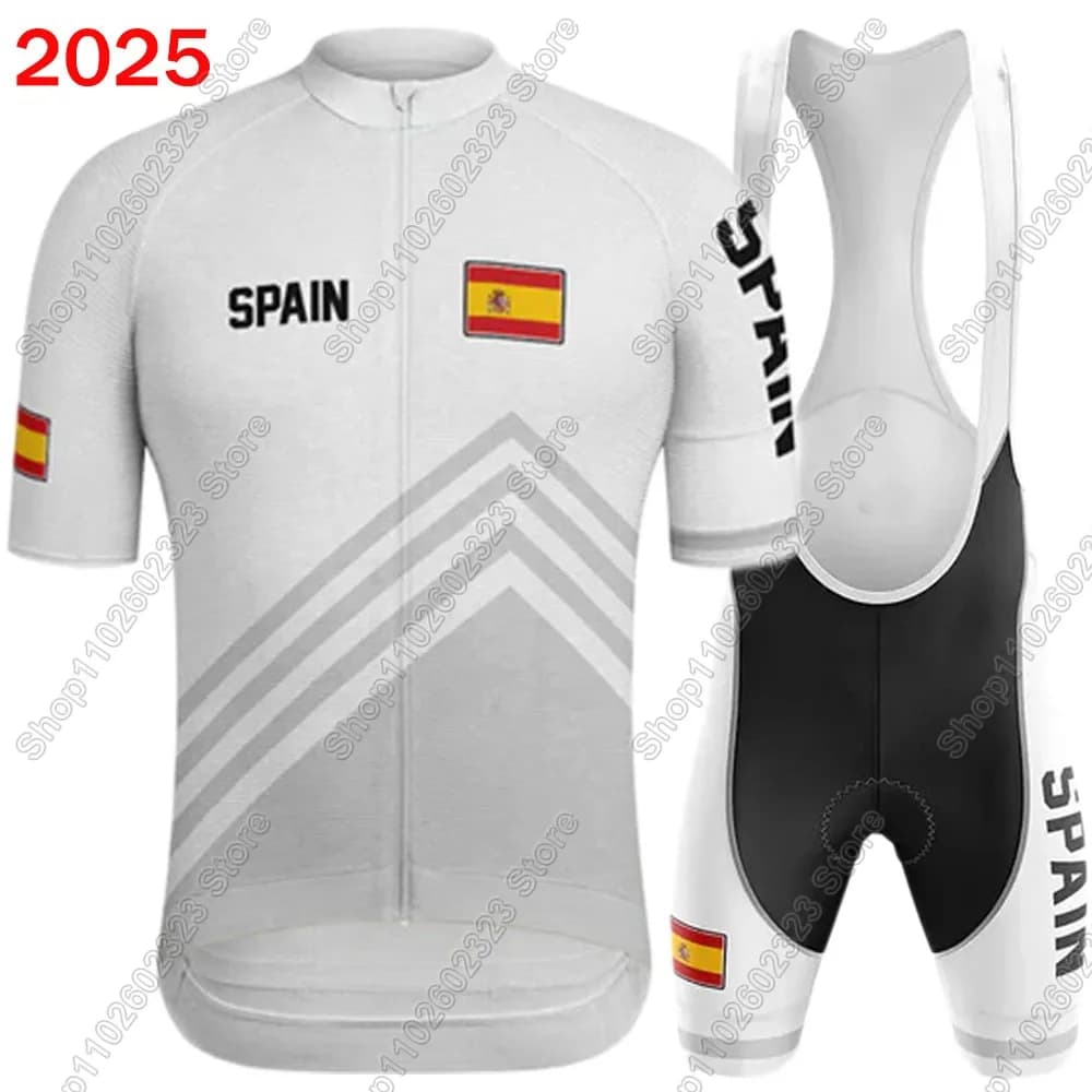 Cycling Jersey of the Spanish National Team 2025 Set Bike Clothing Expand Road Bike Shirts Cycling pants with MTB Ropa Maillot straps