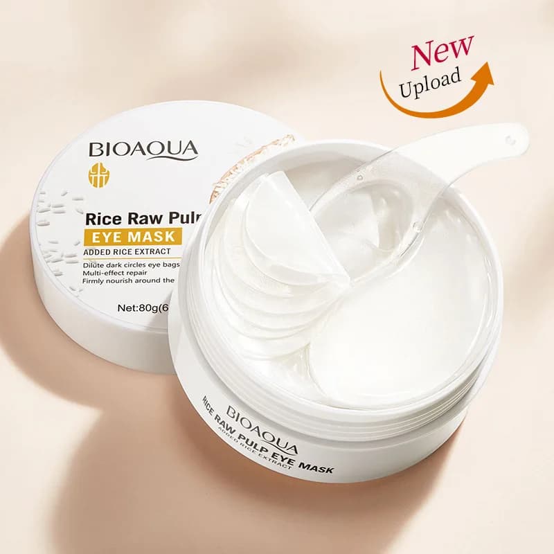 60 pcs BIOAQUA Rice White Collagen Eye Mask Anti Dark Circles Eye Bags Removing Hydrating Eye Patch Skin Care