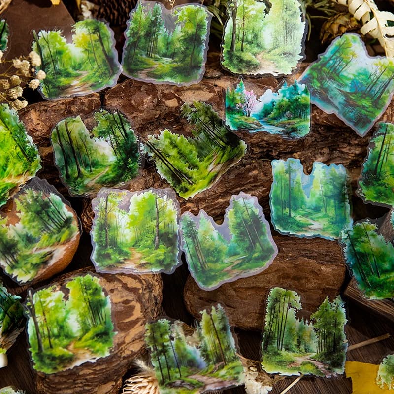 30 sheets Ins Landscape Material Stickers Scrapbooking Junk Journal Creative Stationery DIY Deco Stickers School Supplies