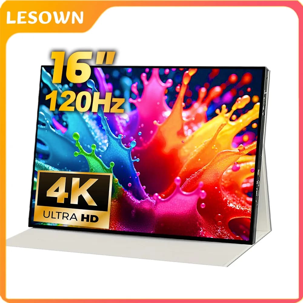 LESOWN 16'' Additional Monitor 1920x1200 IPS LCD – Travel Portable USB‑C Display Secondary Screen for Laptop PC Raspberry Pi