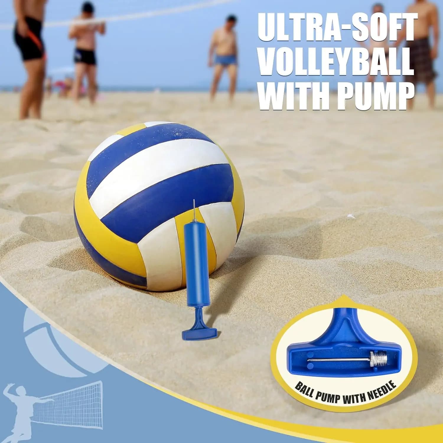 Rete da pallavolo professionale per cortile con pali regolabili in altezza, rete da pallavolo resistente con borsa per il trasporto Pallavolo