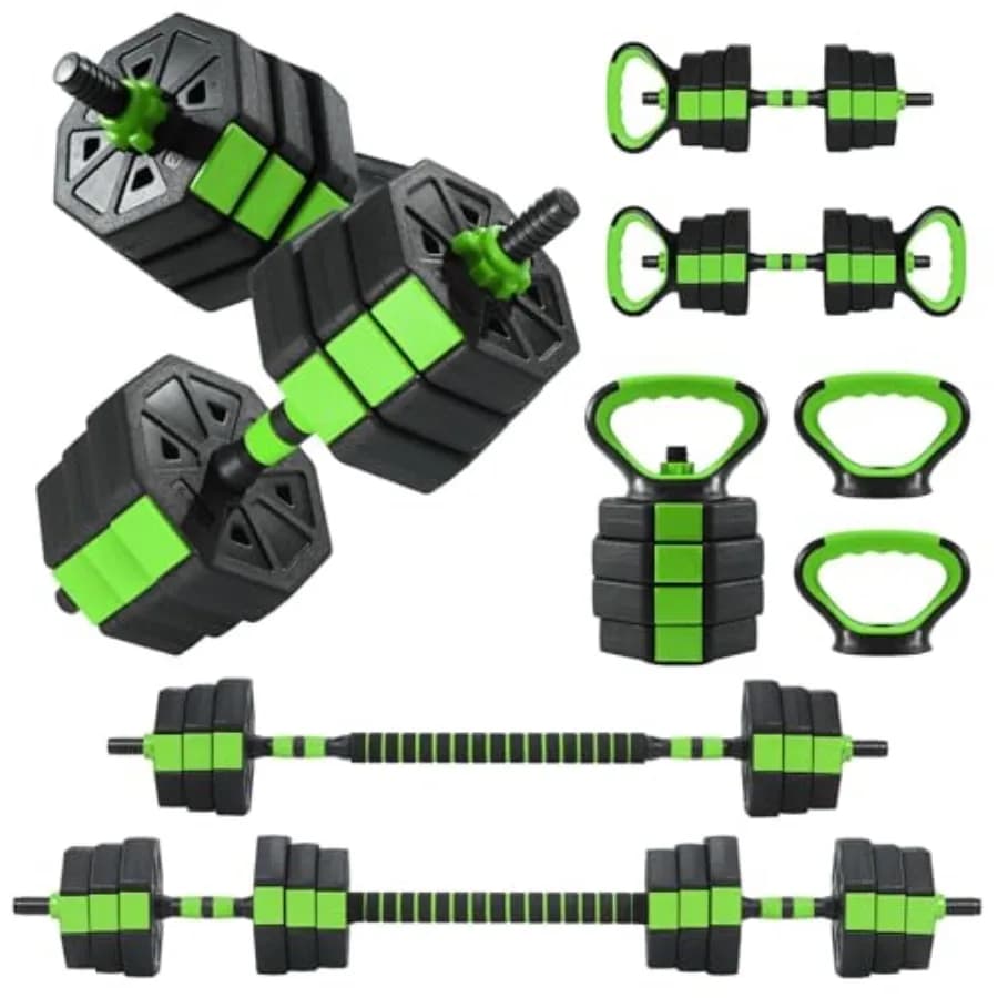 Adjustable Manubri 44/66/88 lbs, Set of Free Weights with Connector 4 in 1, Usable as Kettlebell, Libra and for Flexions