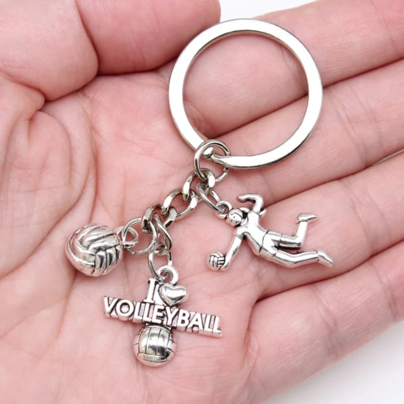 Creativo fai da te portachiavi giocatore di pallavolo ragazza portachiavi in acciaio inossidabile ciondoli accessori gioielli da donna regali pendenti moda