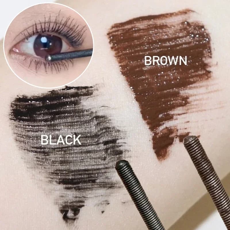 Durable metal iron mascara without deburring Waterproof Black Brown Curling Volumizing Extensions Silk Fiber Eyelashes Mascara Makeup