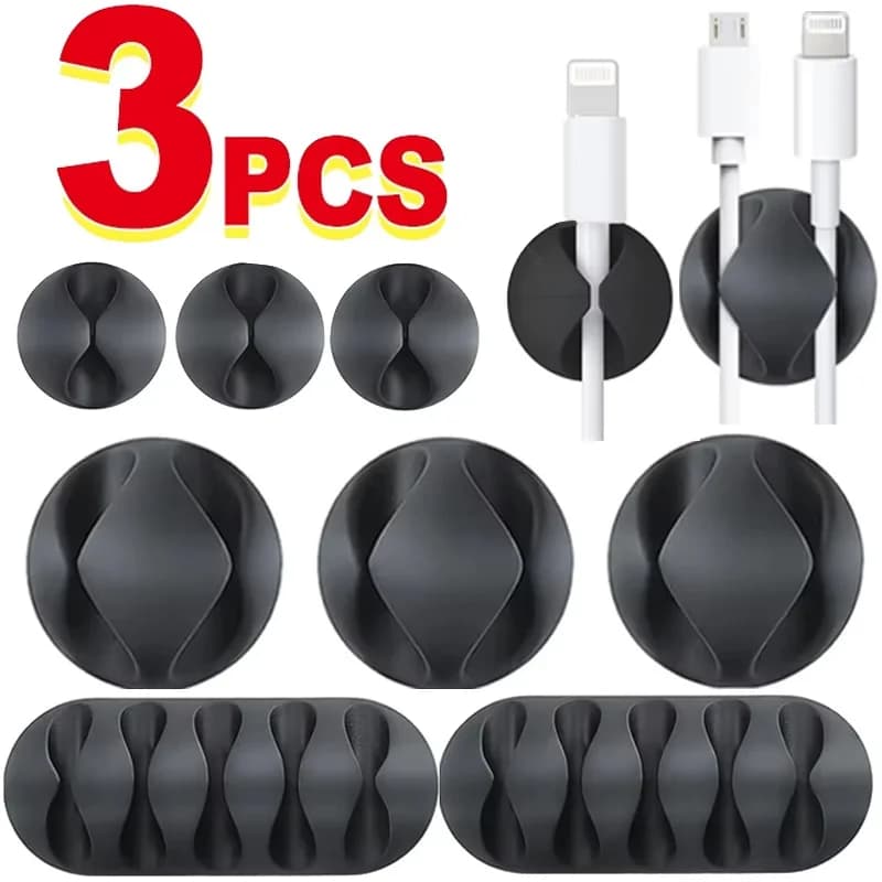 1-3 pz Cavo USB Clip Avvolgitore Organizzatore Rotondo Cavo di Caricatore Pinze Scrivania Tidy Gestione Filo Adesivo Supporto Morsetto Home Office Car