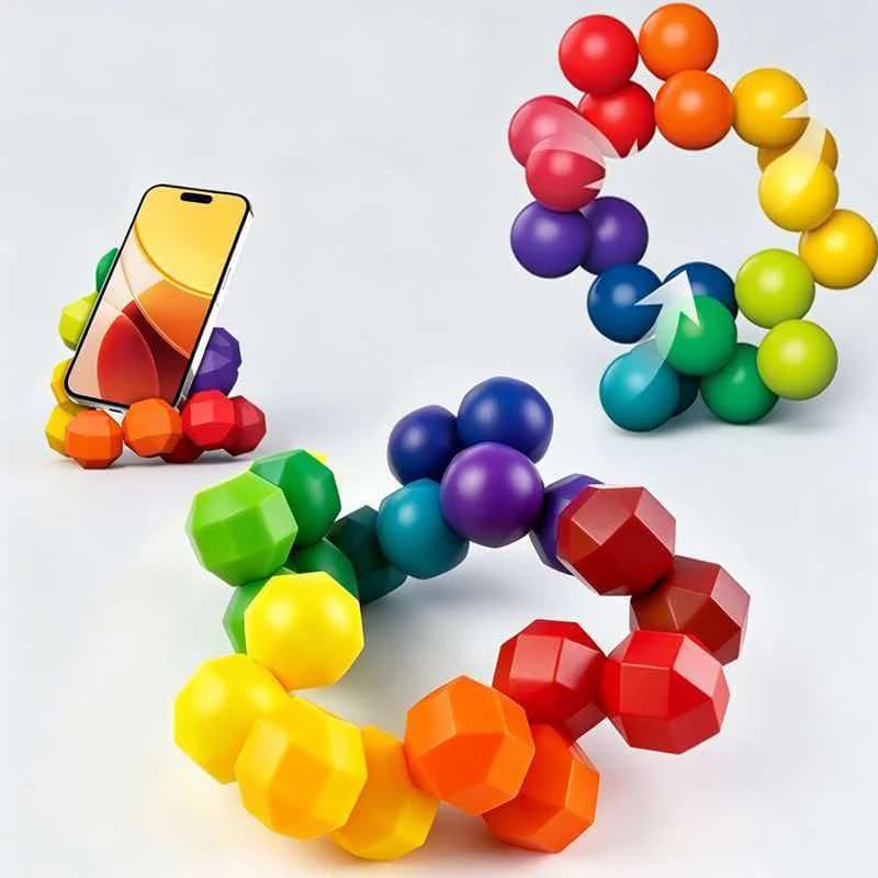 Rainbow Infinity Twist Sensory Ball Fidget Toys Anxiety ADHD Stress Relief Gifts Airplane Car Travel Calming Down Kids Adults