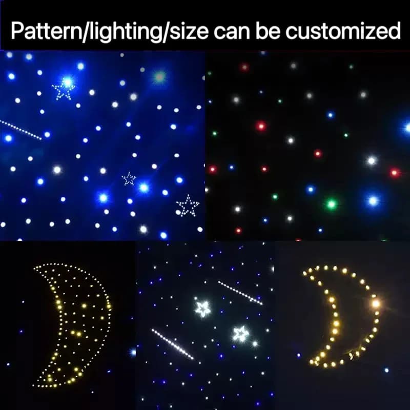 Tenda a stella in velluto LED drappo con effetto pioggia di meteoriti sfondo da ballo controller DMX forniture per matrimoni per feste possono essere personalizzate