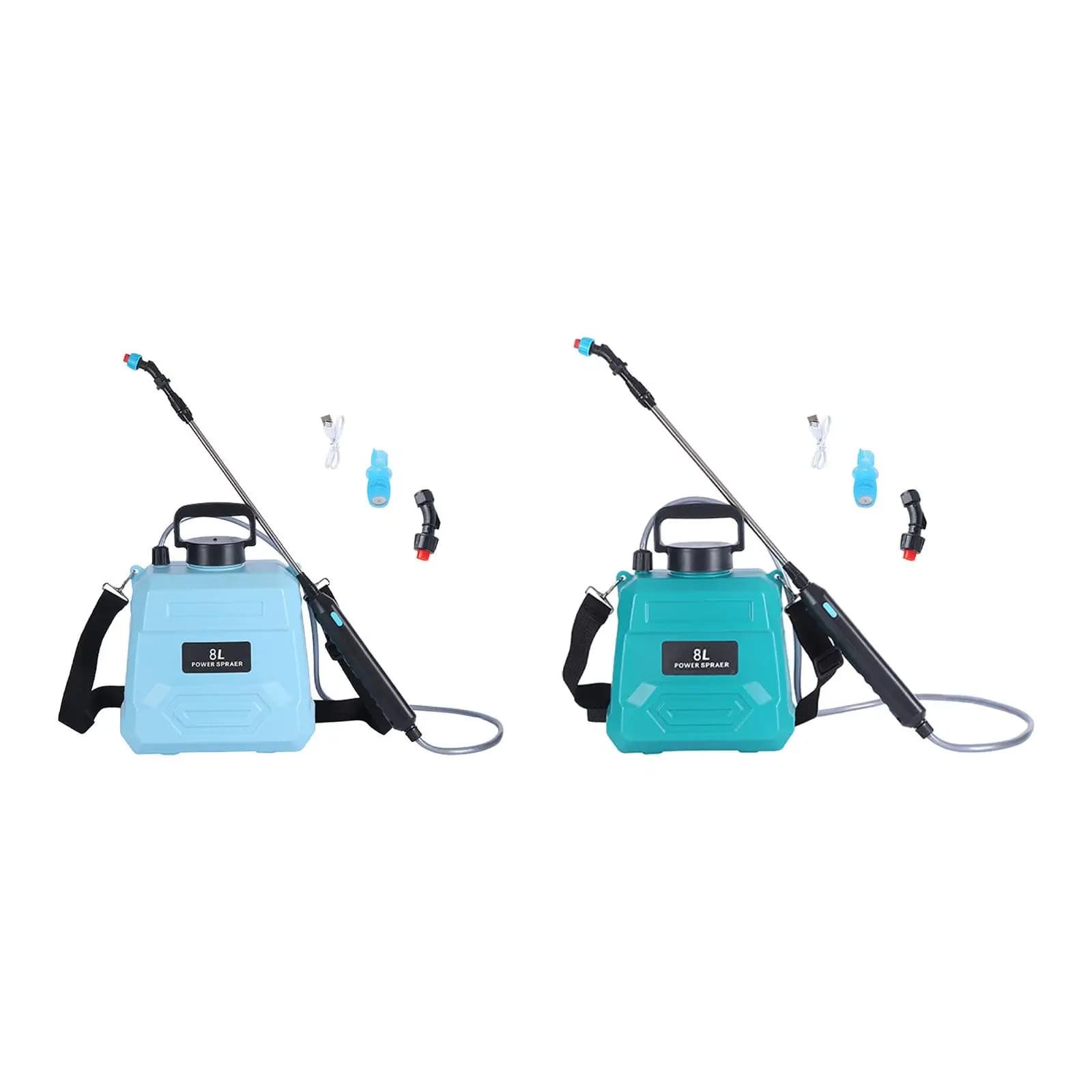 Spruzzatori Elettrici Portatili da 8L con Aste da 66cm a 92cm, Comodi e Multiuso