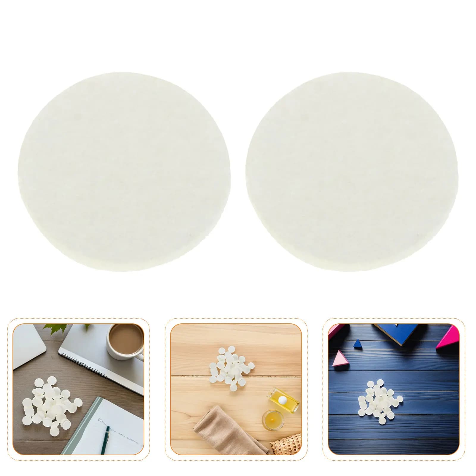 300Pcs Essential Oil Diffuser Pads Replacement Round 22Mm Cotton Pads for Car Air Freshener Necklace Bracelet Aromatherapy