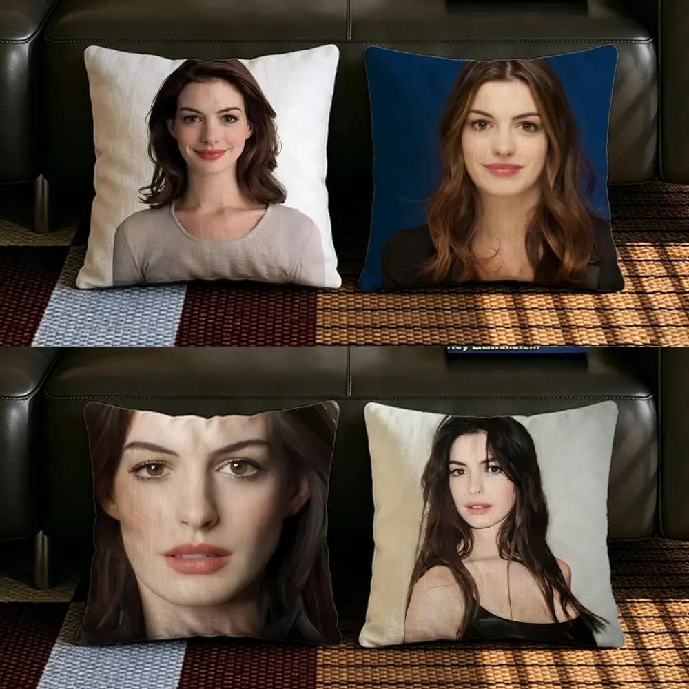 Set di fodere per cuscini in lino naturale Artist A-Anne H-Hathaway, decorazione tutto in uno per divano, camera da letto e sedia