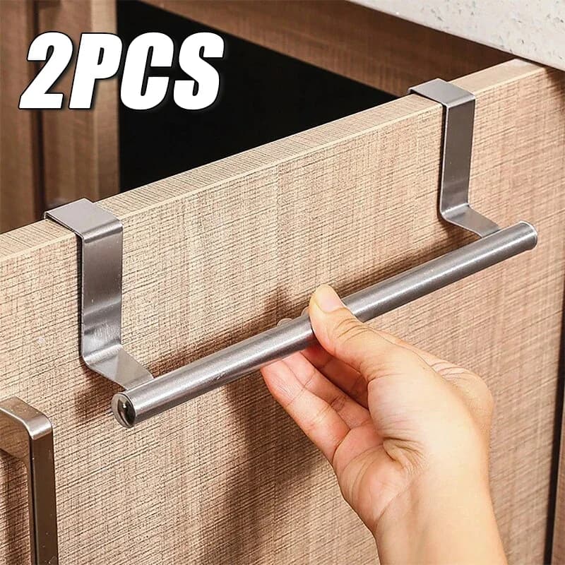 1/2 pezzi portasciugamani in acciaio inossidabile porta dell'armadio asciugamano barra appesa in acciaio inossidabile porta dell'armadio da cucina per bagno portasciugamani