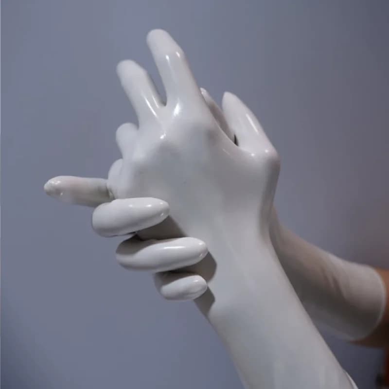 Glossy Latex Mid-length Gloves Stretchy Rubber Full Finger Gloves Toe Stockings Cosplay Slim Seamless Five Toes Socks Gloves