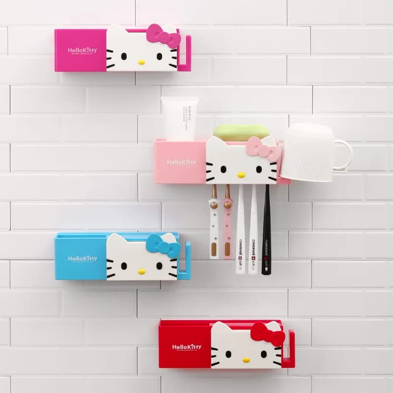 Sanrio Hello Kitty Nice cartoon-shaped bathroom organizer, electric toothbrush holder, bathroom accessories, toothbrush holder.