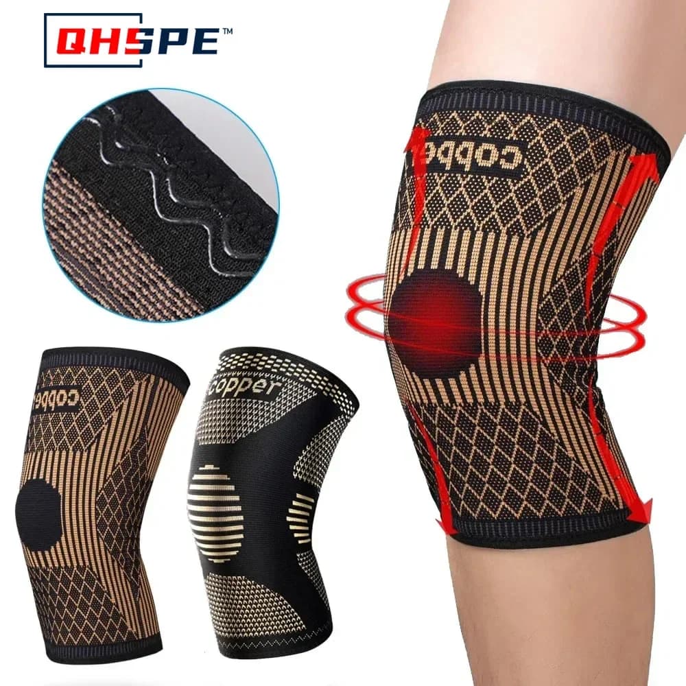Ginocchiera in rame per dolore e supporto per artrite, manica al ginocchio in rame per dolore al ginocchio, manica di compressione per lo sport, sollievo dal dolore al ginocchio