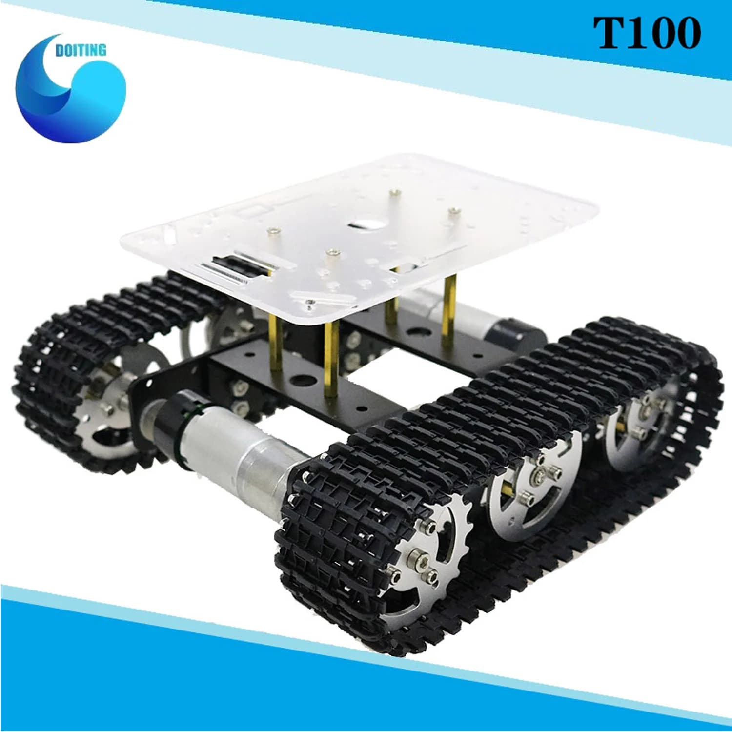RC Metal Robot Carro Armato Telaio mini T100 Crawler Caterpillar Vehicle Cingolato with Plastic Pista for Arduino educational kit DIY