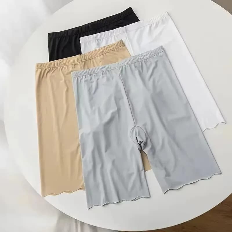 Pantaloncini di Sicurezza Donna in Seta Ghiaccio Senza Cuciture, Sottili, Taglie Forti, a Vita Alta, Sotto Gonna, Boxer Anti-Sfregamento per Cosce