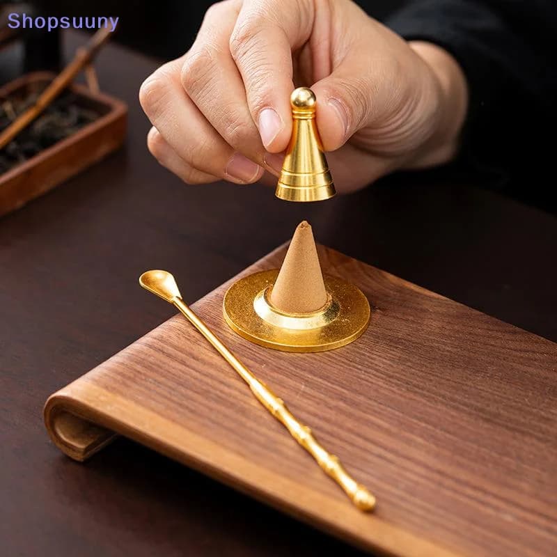 [SU]Pure Copper Incense Burner Chinese Ancient Style DIY Incense Cones Retro Brass Censer Incense Tools Moulds[SU]