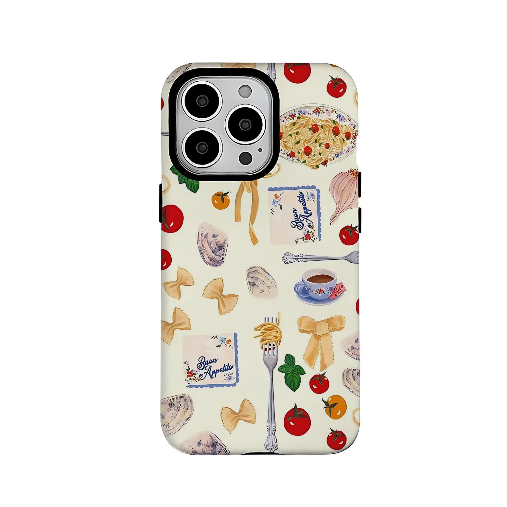 INS Korean Food Pattern Phone Case for iPhone 16 15 14 13 12 11 X XS XR XSMAX 7 8 Pro Max Plus Luxury Double-layer Back Cover