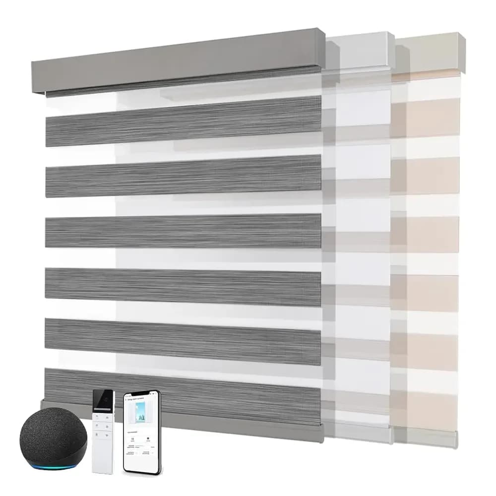 Tende a rullo Zebra a doppio strato con motore intercambiabile, personalizzabili, oscuranti, intelligenti, con controllo Wi-Fi Tuya e Google, per la casa