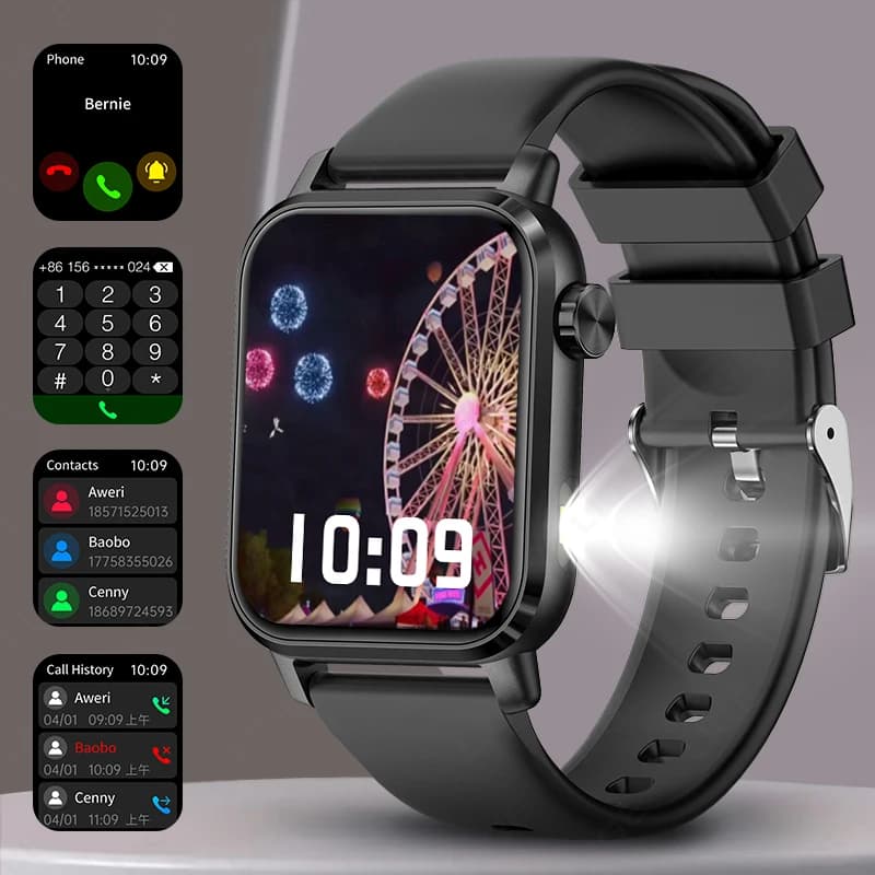 LIGE Torcia a LED Quadrante dinamico 3D Smart Watch Monitor sanitario impermeabile Chiamata Bluetooth Quadranti di orologi personalizzati SmartWatch Uomo Donna