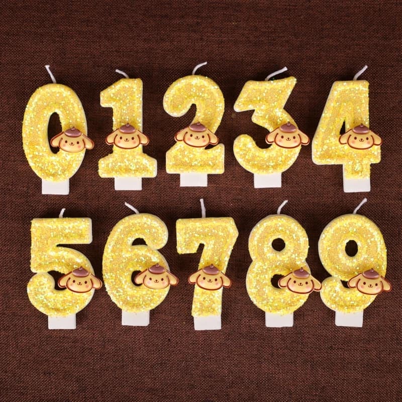 0-9 Compleanno Budino Numero di cane Candele Numero torta di compleanno Candele Candele Top of Cake Baby Shower Forniture per feste di compleanno