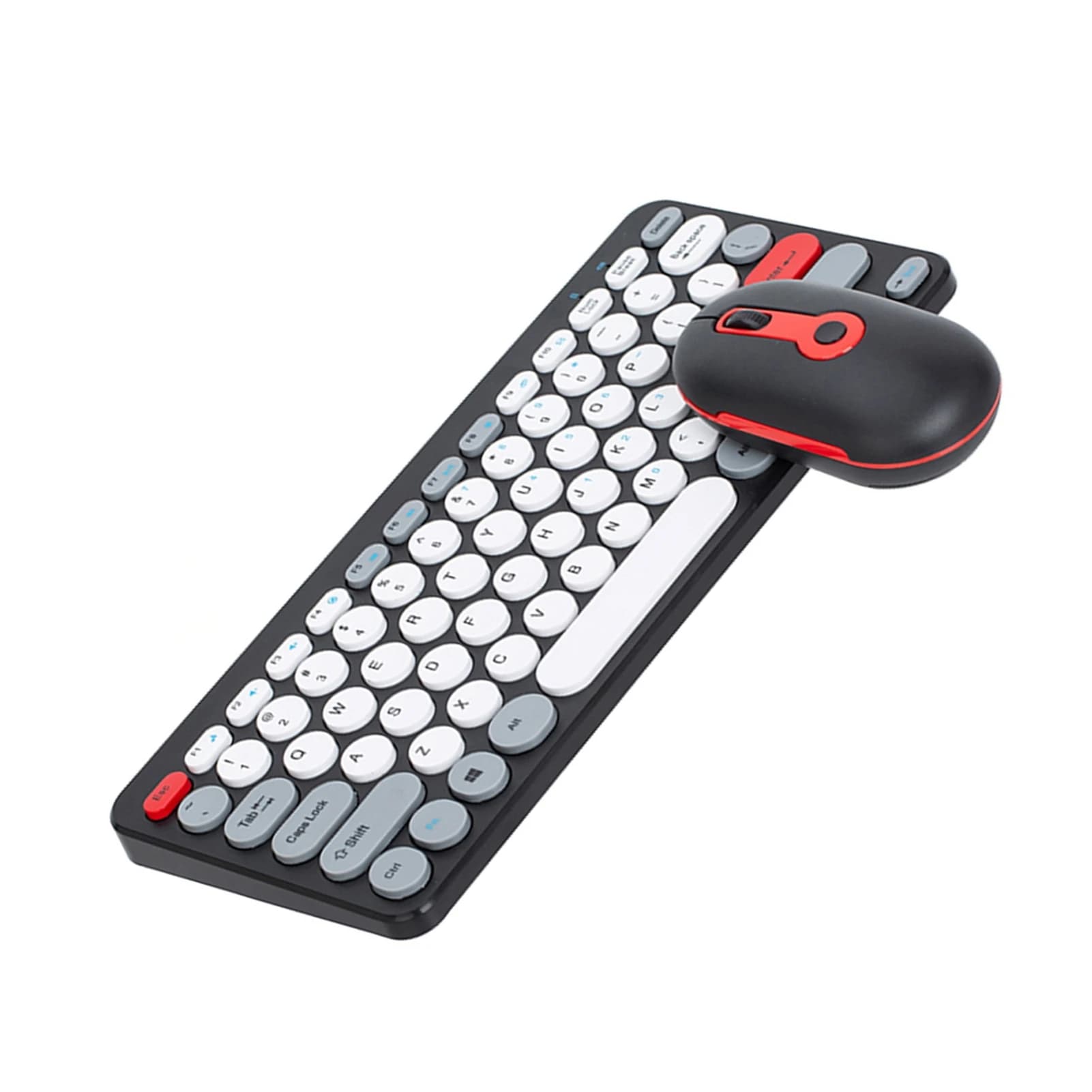 2.4G Wireless Keyboard and Mouse Combo Ergonomic Compact Silent 78 Keys Keyboard 4 Keys Mouse for Computer and Laptop