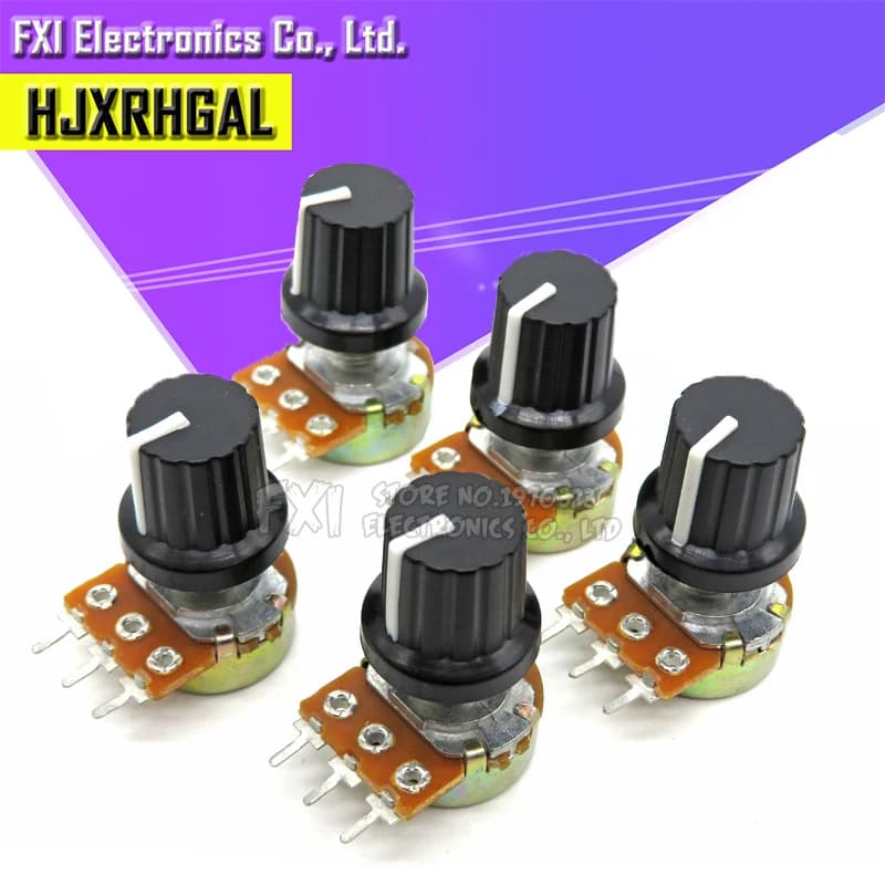 5set di 5PCS + 5PCS WH148 B1K ~ B1M ohm 1K 2K 5K 10K 20K 3Pin 15 millimetri 10K 3 Terminal Lineare del Cono Rotativo potenziometro per Arduino