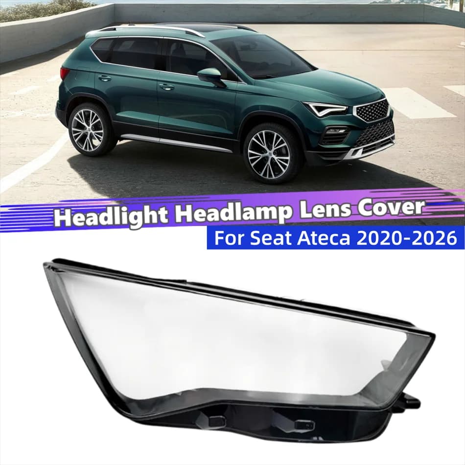 For Seat Ateca 2020 2021 2022 2023 2024 2025 2026 Lampcover Caps Headlamp Shell Car Front Headlight Lens Cover Lights Shell