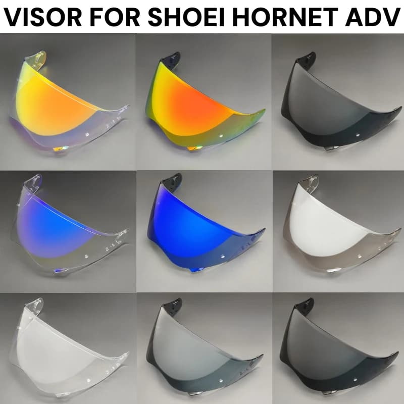 CNS-2 Visiera del casco per SHOEI HORNET ADV Rally Caschi moto Visera Occhiali Placcatura Argento Rosso Casco Moto Lente di ricambio