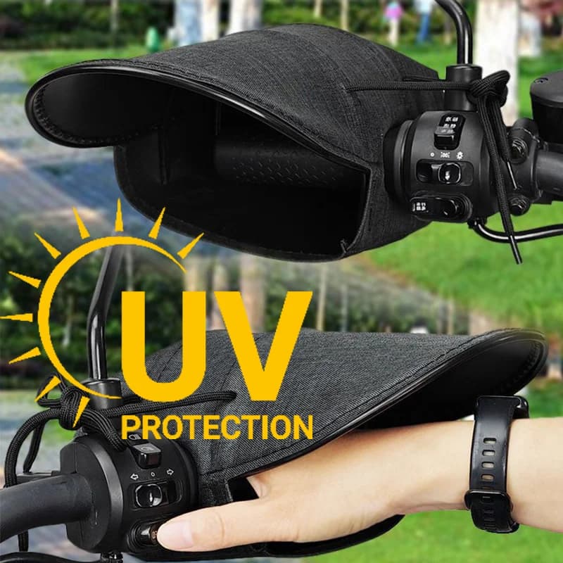 UV Protective Gloves for Cycling and Motorcycling, Breathable in Oxford and Leather Fabric, Anti-slip, for Sports and Solar Protection
