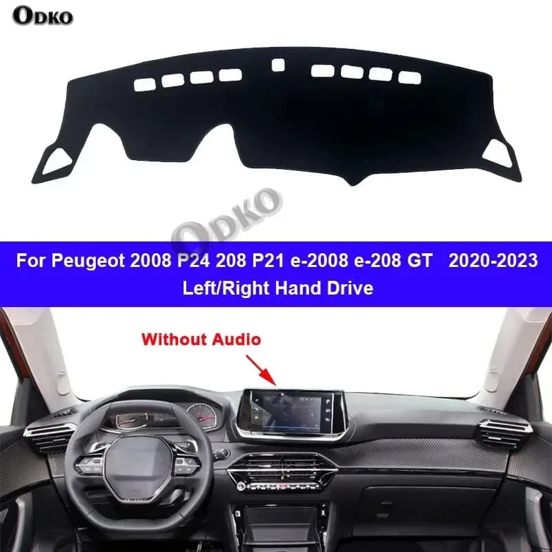Auto Dash Zerbino Cover for Peugeot 2008 P24 208 P21 e-2008 and-208 GT 2020 2021 2022 2023 Car Protector