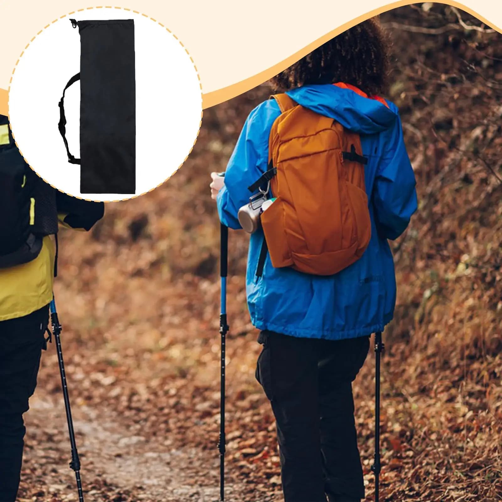Borsa Multifunzionale per Pali da Tenda in Oxford con Chiusura a Coulisse, Organizer per Trekking e Custodia per Attrezzatura da Esterno