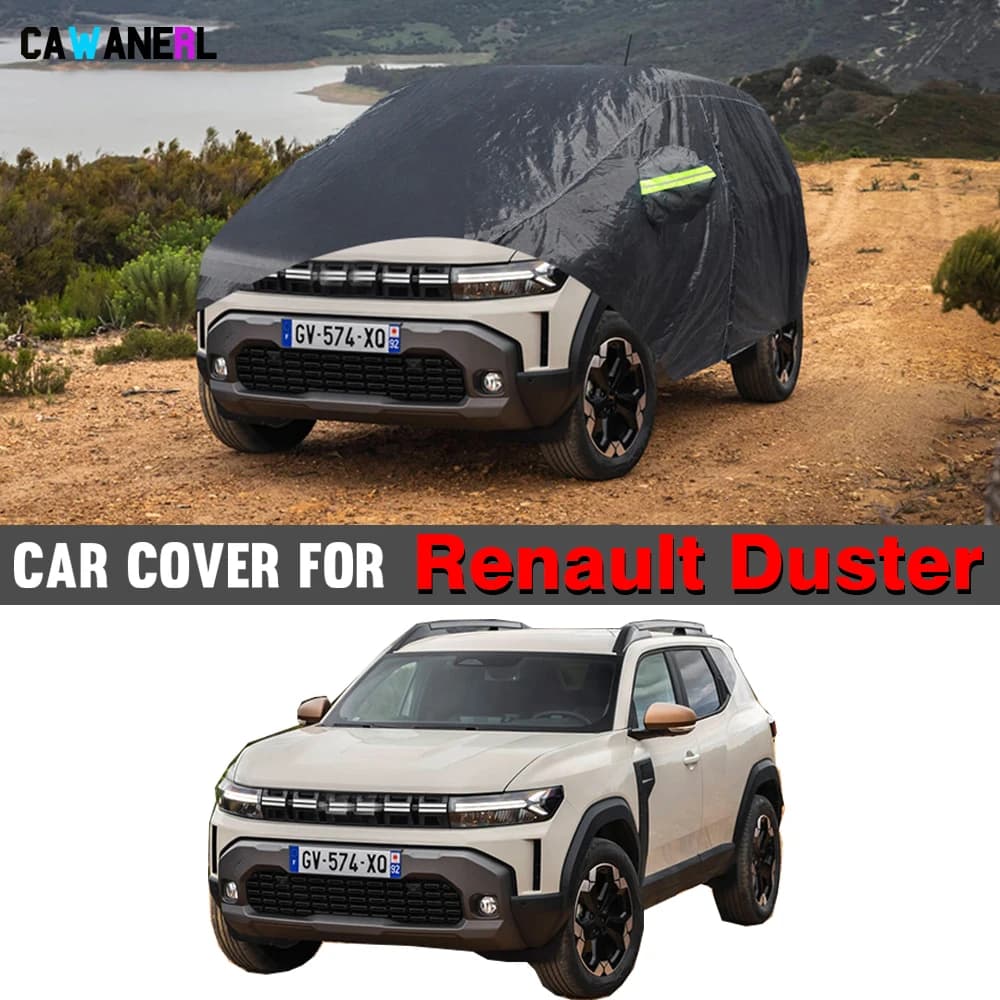 Copertura per auto durevole per Dacia Renault Duster 2010-2026 Anti-UV Parasole Pioggia Neve Vento Prevenire la copertura SUV impermeabile