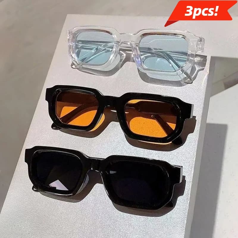 New Men Vintage Rectangle Frame Sunglasses Fashion Retro Sun Glasses Luxury Brand Design Glasses UV400 Eyewear Women Goggles