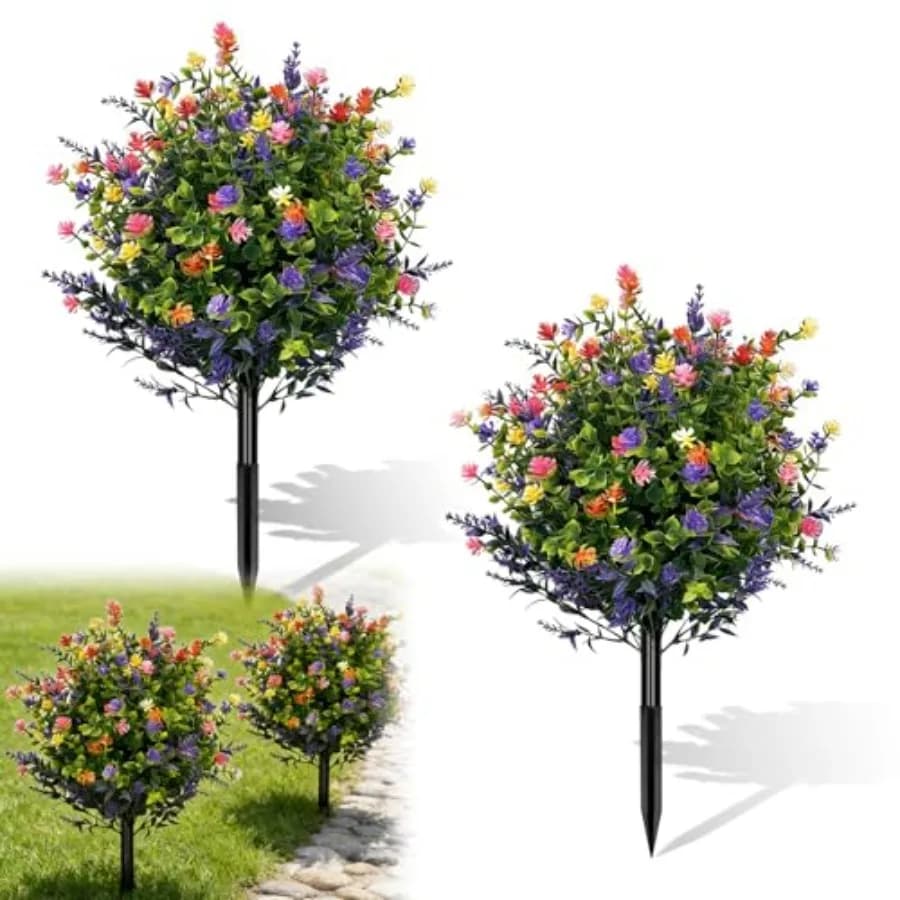 Confezione da 2 Fiori Artificiali di Petunia in Vaso - Piante Finte Realistiche Alte 23'', Resistenti ai Raggi UV, Decorazione per Esterni/Interni, Giardino, Patio
